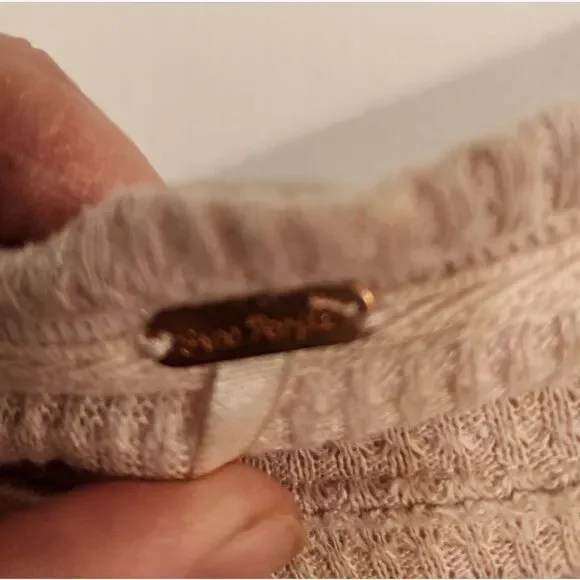 Free People Rose Pink Sweater with Floral Sleeves - Picture 6 of 13